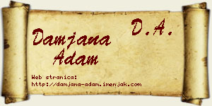 Damjana Adam vizit kartica